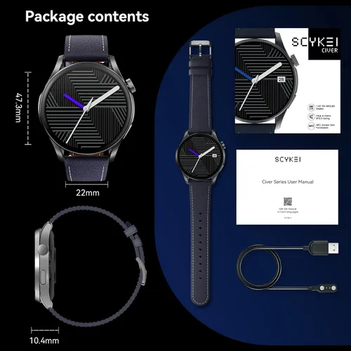 Miniatura 9 de Reloj inteligente (respuesta/hacer llamadas), pantalla FHD AMOLED de 1.43 pulgadas para hombres y mujeres, más de 100 modos deportivos, relojes