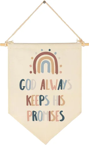 Miniatura 8 de Decoración de pared con versículo bíblico, banderín de pared de escritura neutral, decoración de bandera para bebés, niños, niñas, niños recién