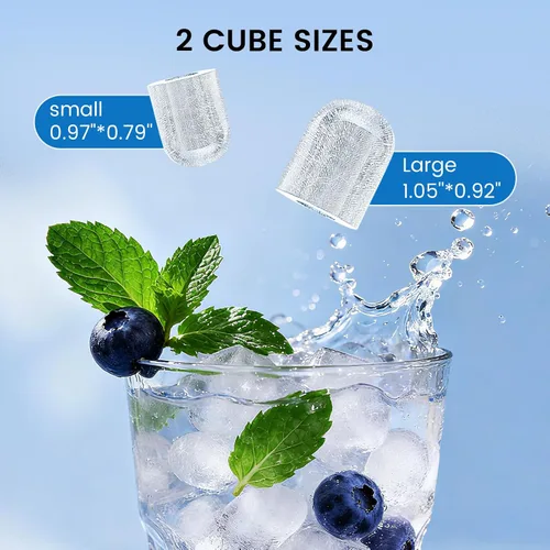 Miniatura 3 de COWSAR Encimera para hacer hielo, máquina de hielo portátil con autolimpieza, 26 libras/24 horas, 8 balas de hielo en 6 minutos con 2 tamaños