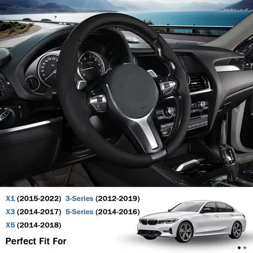 Miniatura 3 de Funda de volante para BMW X3 (2014-2017) X5 (2014-2018) Serie 3 (2012-2019) Serie 5 (2014-2016) 328i 320i 330i 325i 528i 535i 530i 540i M3 2 36/38
