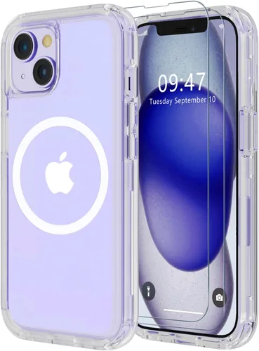 Miniatura 14 de Diverbox Funda para iPhone 15 [a prueba de golpes] [a prueba de caídas] [protector de pantalla de vidrio templado], funda de protección resistente