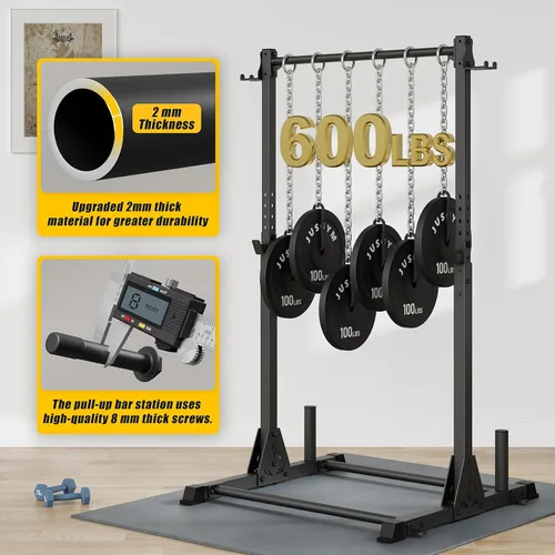 Miniatura 3 de Jusgym Pull Up Station, Strength Training Workout Pull Up Bar Free Standing for Home Gym, Adjustable Heavy Duty Pullup Bar Station Outdoor/Indoor