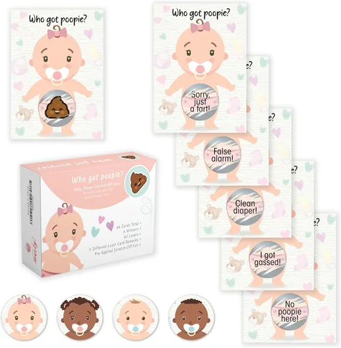 Miniatura 12 de Party Hearty Deliciosa diversión para baby shower – 50 divertidos arañazos de Poopie – Ideal para todos los géneros