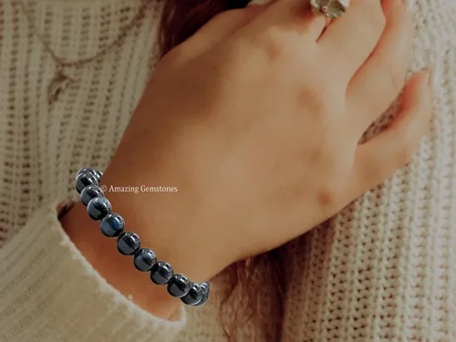 Miniatura 481 de Amazing Gemstone Pulsera de cristal para mujeres y hombres, pulsera de cristal curativo de protección, pulsera elástica con cuentas de piedras