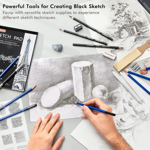 Miniatura 4 de Shuttle Art Kit de dibujo y bloc de bocetos, juego de 123 lápices de arte + 160 hojas de bloc de bocetos
