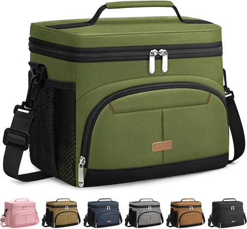 Miniatura 15 de Caja de almuerzo Pritent para hombre y mujer, bolsa de almuerzo aislada, bolsa refrigerante a prueba de fugas, bolsas de almuerzo con asa extraíble