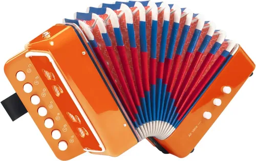 Miniatura 14 de Horse - Acordeón para niños, control de 10 teclas, acordeones musicales para niños, niños principiantes, ligero, 7 teclas, 3 bajos, mini acordeón