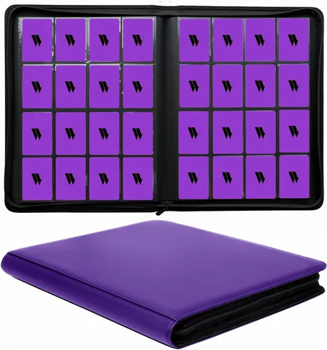 Miniatura 16 de Carpeta para tarjetas de 16 bolsillos, más de 1000 carpetas de tarjetas coleccionables con cremallera de alta calidad, álbum de bolsillo de doble