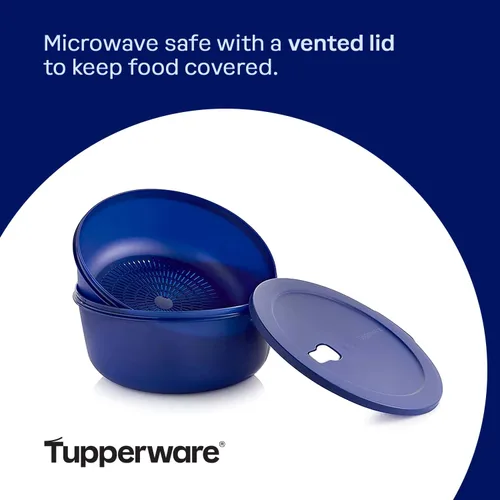 Miniatura 4 de Tupperware Store Serve & Go CrystalWave - Cuenco con Colador y Ventilación, para Preparar, Refrigerar y Recalentar Comidas, Apto para Lavavajillas