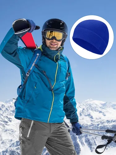 Miniatura 7 de Gorro de invierno cálido de 3 piezas, suave forro polar, gorro grueso resistente al viento, gorra de reloj de esquí al aire libre para hombres