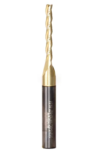 YONICO Fresa de extremo CNC Carburo sólido Espiral 3D Tallado ZrN recubierto Router Bit 1/8-Inch Dia. 1/4-Inch Shank 31315-SC