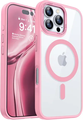 Miniatura 33 de CANSHN Funda magnética para iPhone 15 [compatible con MagSafe y probada contra caídas de grado MIL], funda delgada translúcida mate, antiarañazos, a