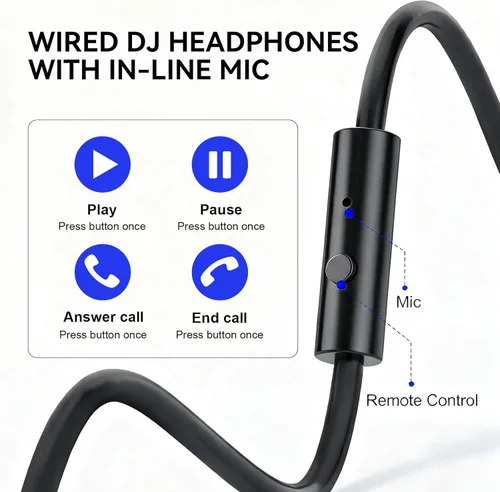 Miniatura 5 de OneOdio Hi-Res Auriculares de sobreoído para monitorización y mezcla en estudio, aislamiento de sonido, almohadillas de piel de proteína, unidad
