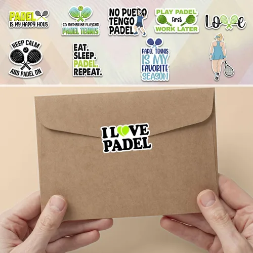 Miniatura 7 de Juego de calcomanías de tenis de pádel (10 unidades, 3 pulgadas), regalo para padres, amigos, hermanos, hermanas, jugadores de pádel, amantes