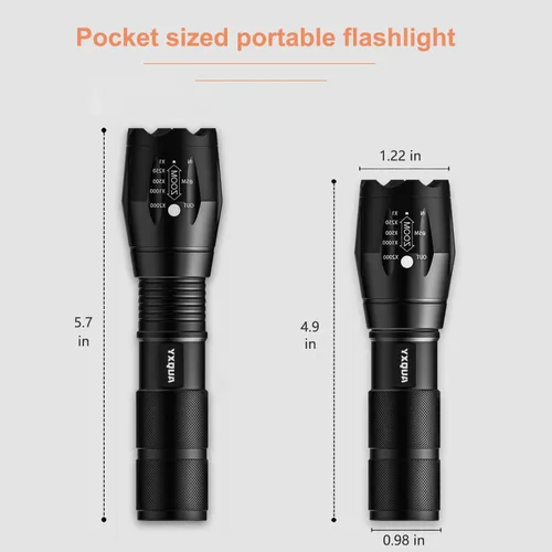Miniatura 5 de YXQUA - Linternas recargables USB-C para corte de energía, 1000 lúmenes, linterna de emergencia LED súper brillante para el hogar, luz táctica
