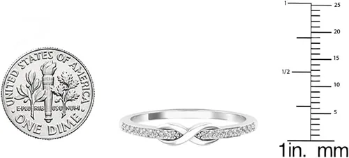 Miniatura 4 de Dazzlingrock Collection Anillo de compromiso de 0,10 quilates (quilates) con diamantes redondos para mujer Forever Together Swirl de 110 quilates