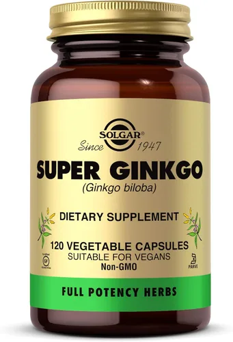 Solgar Super Ginkgo, 120 cápsulas vegetales – Potencia completa (FP) – Antioxidante y apoyo del sistema nervioso – Salud cerebral – Sin OMG, vegano,