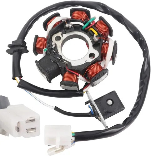 Magneto Estator de encendido 5 cables AC 8 polos GY6 motor 49cc 50cc 80cc 100cc 125cc 150cc 139QMB 147QMD 152QMI 157QMJ Scooter ciclomotor ATV Sunl