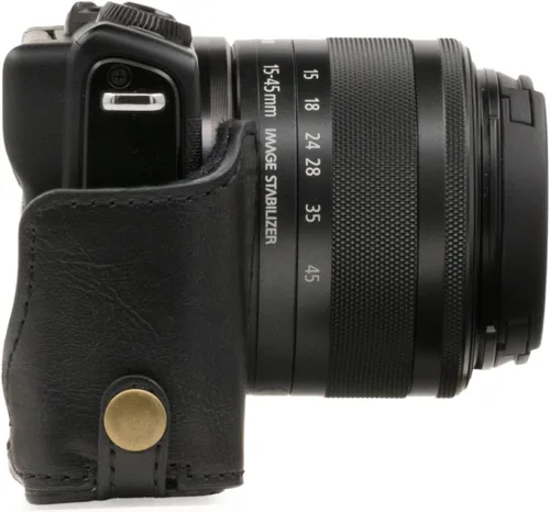 Miniatura 23 de MegaGear Canon EOS M100, M200 (0.591-1.772 in) Ever Ready - Funda de piel para cámara y correa, con acceso a la batería, color marrón oscuro, MG1326