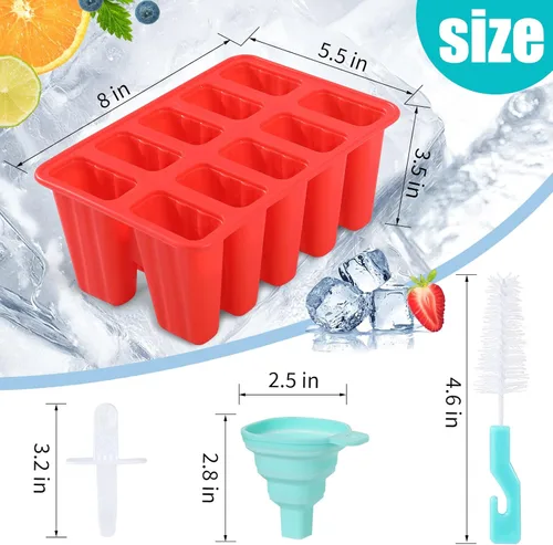 Miniatura 6 de Moldes para paletas de hielo, moldes de silicona para paletas de hielo, molde de paletas sin BPA, reutilizable, fácil liberación, molde casero