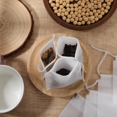 Miniatura 7 de 100 bolsas de té sueltas desechables de té de hojas vacías con cuerda, bolsa de té rellenable para café y especias, 3.15 x 2.4 pulgadas
