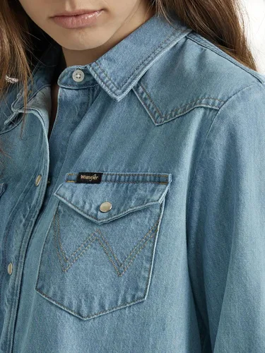 Miniatura 4 de Wrangler Camisa de mezclilla con cierre a presión para mujer