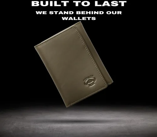 Miniatura 44 de Stealth Mode Cartera de cuero triple RFID para hombres con soporte de identificación abatible (negro)