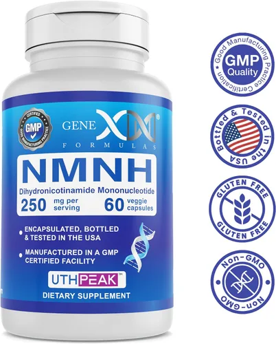 Miniatura 4 de Genex Formulas 250 mg NMNH (60 cápsulas - 30 porciones) Uthpeak NMNH (mononucleótido de dihidronicinamida) NAD+ precursor para un envejecimiento