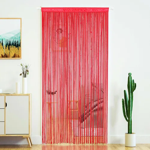 Miniatura 9 de YaoYue Cortina de Hilos con Cuentas para Puerta, Cortinas de Hilos para Puerta, con Borlas, Cuentas, Franja Colgante, Divisores de Habitación