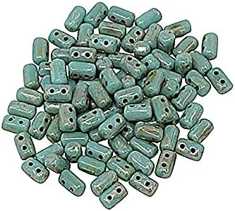Miniatura 13 de Cilindro de cuentas de vidrio prensado Matubo Rulla de 0.35 oz con dos agujeros, 0.118 x 0.197 in, color plateado Tweedy Tweedy Silver