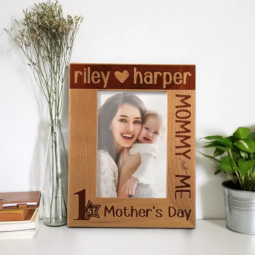 Miniatura 4 de Marco de fotos personalizado para el primer día de la madre, regalos para nueva mamá, nombres, 4 diseños, 2 tamaños, regalo para mamá de hermana