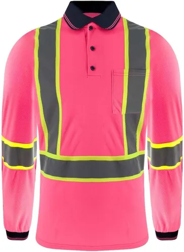 Miniatura 8 de SMASYS Polo de seguridad - Construcción reflectante Hi-viz ropa de trabajo camisetas con bolsillos para mujeres y hombres Púrpura