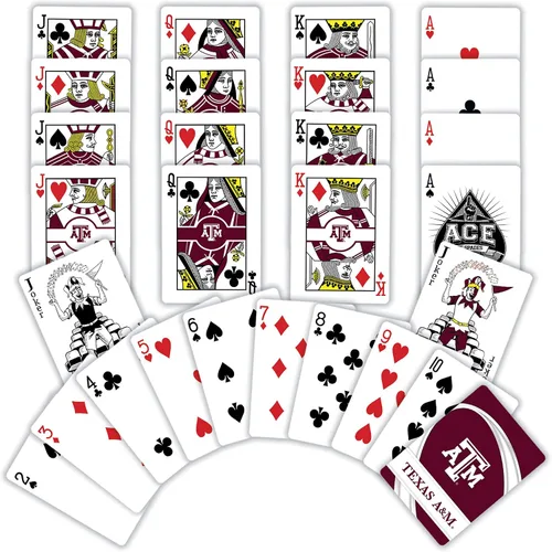 Miniatura 3 de MasterPieces - Juegos de mesa para la familia - Cartas de juego de la NCAA Texas A&M Aggies - Baraja de cartas con licencia oficial para adultos