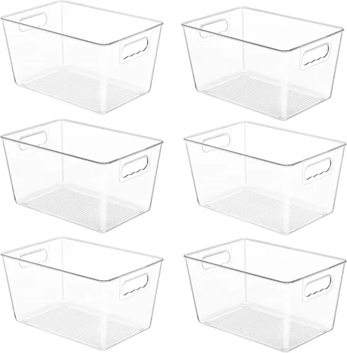 Miniatura 17 de YIHONG Contenedores organizadores de almacenamiento transparentes para despensa, paquete de 10 contenedores de plástico para almacenamiento