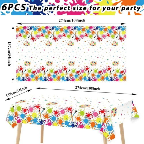 Miniatura 2 de gisgfim 3 piezas de decoración de fiesta artística para fiestas, mantel de pintura artística, suministros de decoración de fiestas de arte