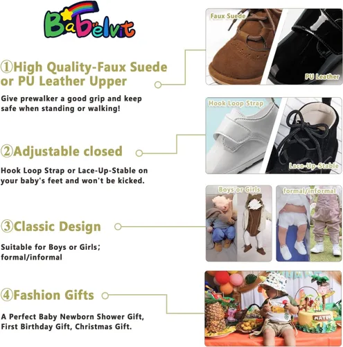 Miniatura 5 de Babelvit Zapatillas de lona con suela suave para bebé y niña, con cordones y cordones para bebé, botas unisex jasta el tobillo recién nacidos