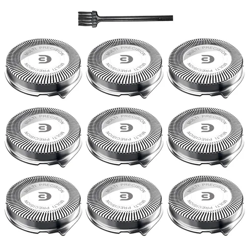 Cabezales de repuesto SH30 compatibles con afeitadoras Philips Norelco Series 3000, 2000, 1000 y S738 Click and Style, paquete de 9