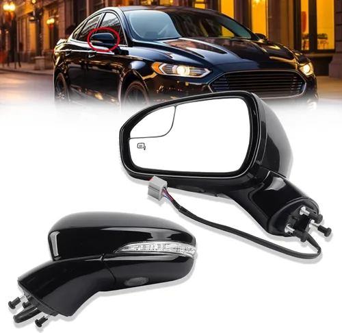 Dasbecan Espejo eléctrico para puerta del lado izquierdo del conductor compatible con Ford Fusion 2013-2015 Power | Calentado | Señal de giro | Luz