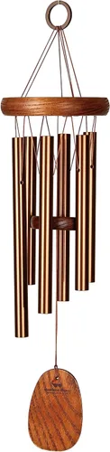 Woodstock Chimes Neptune Campana de viento para exterior de 16 pulgadas, bronce pequeño, decoración al aire libre para patio, porche, jardín, regalo