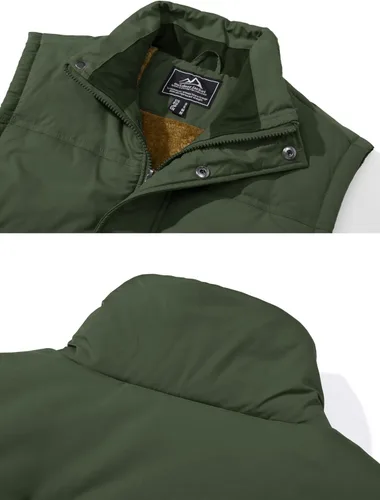 Miniatura 6 de MAGCOMSEN Chaleco de invierno para hombre, ropa de abrigo con forro polar, chaleco cálido sin mangas