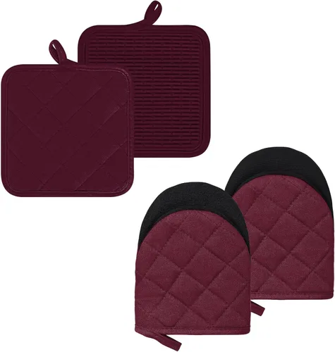 Miniatura 23 de 1 par de manoplas cortas para horno, guantes de silicona resistentes al calor para cocina, mini guantes de horno para 500 grados, superficies