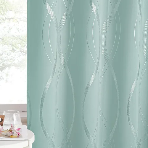 Miniatura 126 de NICETOWN Paneles de Cortinas Opacas para Dormitorio - Tratamiento de Ventanas con Aislamiento Térmico, Ojales Sólidos, Cortinas Opacas con Diseño
