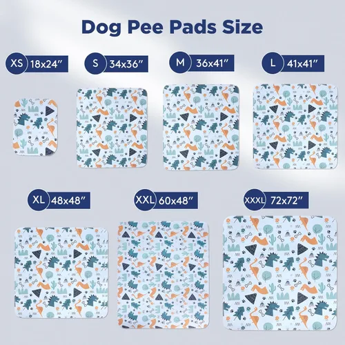 Miniatura 5 de Almohadillas lavables para orina para perros, paquete de 2 unidades grandes de 48 x 48 pulgadas, almohadillas reutilizables súper absorbentes