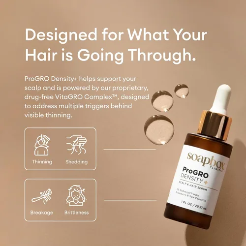 Miniatura 3 de Soapbox ProGRO Density+ - Suero engrosador del cabello, soporta un cabello más completo y más fuerte, suero ligero para el cuero cabelludo