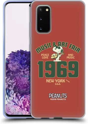 Miniatura 465 de Head Case Designs Funda de gel Woodstock 50th con licencia oficial de Peanuts Snoopy Guitar 1969 [protección de grado militar] compatible