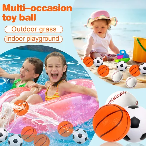 Miniatura 7 de 20 pelotas de espuma de 1.6 pulgadas para el estrés, pequeñas mini pelotas deportivas para apretar, regalos de fiesta de baloncesto para niños