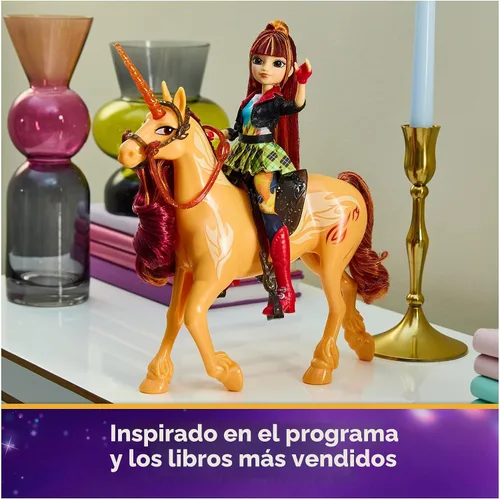 Miniatura 8 de Unicorn Academy, Poder de la Amistad Cinder con Silla y Brida Translúcida de 11 Pulgadas, Muñecas y Juguetes de Unicornio, Regalos y Pequeños