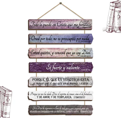 Miniatura 10 de Yookeer Regalos de arte cristiano de pared para mujeres y hombres, versículos bíblicos de madera inspiradores de 7 niveles, decoración de pared