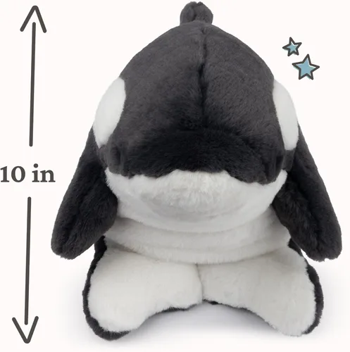 Miniatura 4 de GUND Flynn Orca Ballena de peluche, animal de peluche prémium de ballena para edades de 1 año en adelante, negro/blanco, 10 pulgadas
