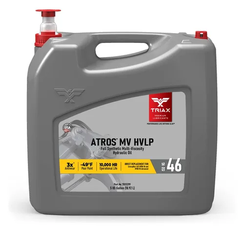 Miniatura 7 de TRIAX Atros Multivis HVLP 46 - Aceite hidráulico sintético completo, 300% aditivo antidesgaste, 7.000-10.000 horas de vida, flujo frío ártico -54